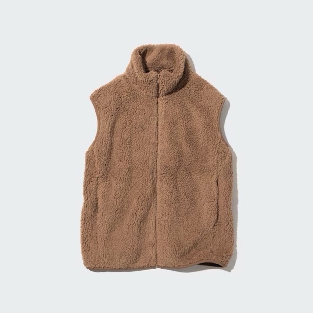 Light Pile-Lined Fleece Vest - brand new with Tags! Size S - Brown